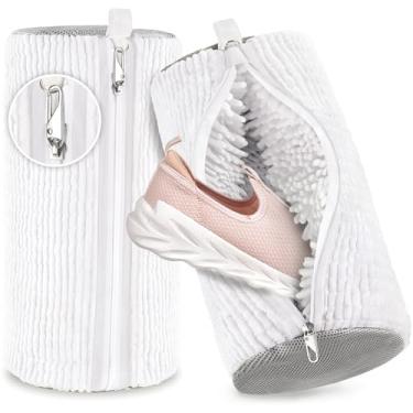 Imagem de VELLE Bolsa para máquina de lavar sapatos, (2 kits brancos) Sacos de sapatos de lavanderia para lavadora e secadora, reutilizável para a maioria dos tipos e tamanhos de sapatos