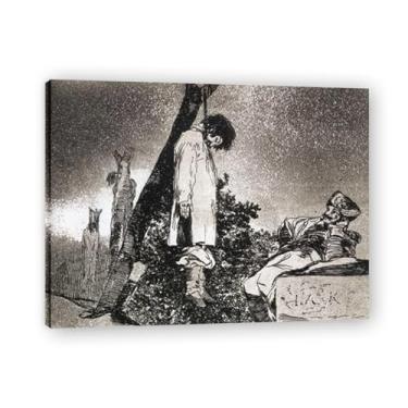 Imagem de LKXGRRSFG Impressão em tela romântica espanhola Here NeitherFrancisco De Goya - Obra-prima do influente pintor romântico 39,9 x 52 cm sem moldura