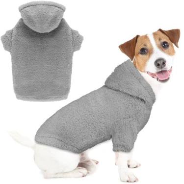 Imagem de Suéter com capuz para cães Fuzzy Sherpa Fleece Warm para cães de médio
