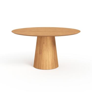 Imagem de Mesa De Jantar Redonda 150cm Scandi 8 Lugares Lamina Natural De Madeira Mel
