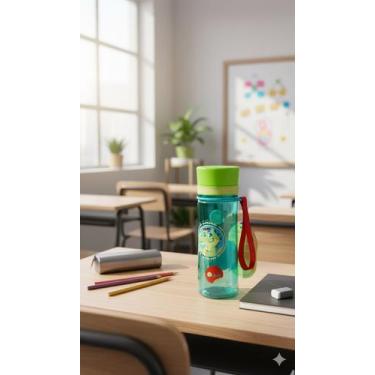 Imagem de Garrafa Infantil Puket Tritan Jacaré Relax Azul