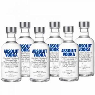 Imagem de Kit 6  Vodka Absolut autêntico Sueca 200ml