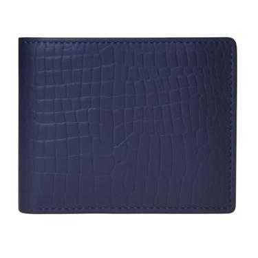 Imagem de Carteira de couro masculina fina minimalista dobrável com bloqueio de RFID, carteira masculina de couro genuíno com 9 compartimentos para cartão, 1 janela para identidade, 2 bolsos ocultos, 1 bolso