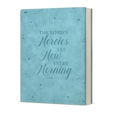 Imagem de KSFFWQIN Caderno cristão diário versículo bíblico the Lord's Mercies Are New Every Morning diário escritura caderno de escrita presentes religiosos para mulheres meninas