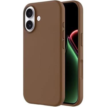 Imagem de Capinha Silicone Premium com Interior em Microfibra Antiderrapante Proteção Contra Impressão Digital, Arranhões, Quedas e Impactos para iPhone iPhone 17 (Pro Max, Pro, Air) (Marrom, iPhone 17)