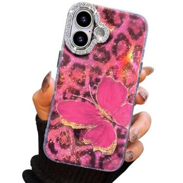 Imagem de I-MGAE-IN-AR Capa compacta para iPhone 17 com design de borboleta, moldura de proteção de lente de câmera de diamante 3D, capa protetora de TPU macia e macia à prova de choque para mulheres estampa de