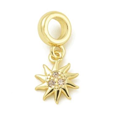 Imagem de Ipotkitt 10 peças de pingentes europeus de zircônia cúbica de latão com pingente de sol celestial com orifício grande para fazer joias faça você mesmo, pulseira, colar, brincos, artesanato