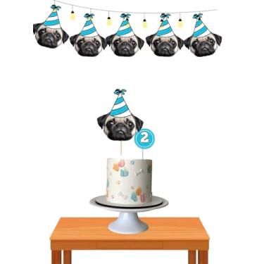 Imagem de Kit Festa Pet Personalizada – Decoração Fofa para Cães e Gatos (Azul)