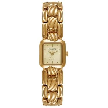 Imagem de Mondaine Relógio Feminino Dourado Metal Quadrado Index Champagne