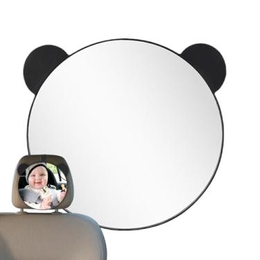 Imagem de Espelho de carro de bebê - Espelho traseiro para carro de bebê | Monitor retrovisor de orelhas de urso à prova de estilhaçamento, visão ampla transparente sem trepidação para crianças pequenas