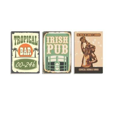 Imagem de Kit Quadro Decorativo Gamer Geek 3 Peças Und 003 20x30cm - Create Comu