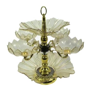 Imagem de Llazsybz Prato de Frutas Pedestal, Bandeja de Servir, Tigela de Oferta, Tigela Decorativa, Prato de Lanches E Doces para Casa, Cozinha, Pães, Lanches, Fazenda, 6 pratos