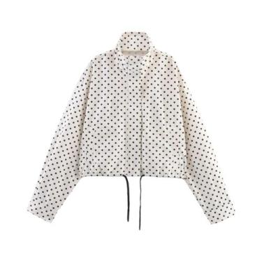 Imagem de Conjunto Feminino Casual De Outono Com Jaqueta E Shorts De Poá Em Teci