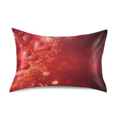 Imagem de SEHANY Capas de almofada de seda para cabelo e pele para o Dia dos Namorados, capas de almofada de cetim respiráveis macias e refrescantes com fecho de envelope, tamanho king (50,8 x 66 cm)