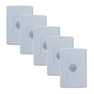 Imagem de Sensor de Presença 180° com Fotocélula de Embutir 4x2 – Automação de Iluminação e Economia de Energia Residencial e Comercial 5 unidades