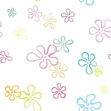 Imagem de RoomMates Bob Esponja Calça Quadrada Floral Branco Peel and Stick Papel de Parede, RMWS1368