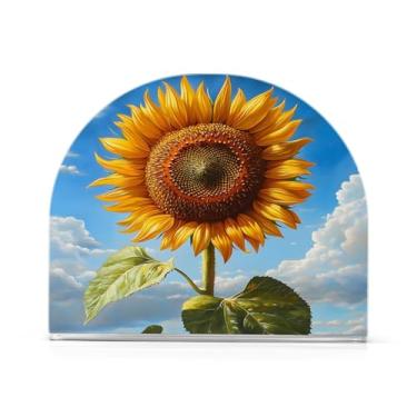 Imagem de Qilmy Porta-guardanapos de girassol brilhante para mesas - porta-guardanapos para cozinha, porta-guardanapos de mesa, porta-guardanapos de coquetel, porta-guardanapos moderno, guardanapos de papel245