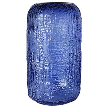 Imagem de YYBOES Vaso de vidro para decoração de vaso de flores, vaso de vidro azul, nórdico, criativo, minimalista, sala de estar, mesa de jantar, arranjo de flores cultivadas em água macia, ornamentos
