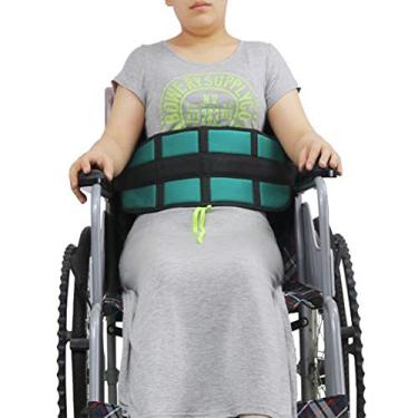 Imagem de YYBOES Cinto de segurança para cadeira de rodas, cinto fixo para idosos cinto acolchoado macio com alças ajustáveis para cama arnês de segurança de cadeira de rodas (138 x 47,5 cm), azul (cor: azul