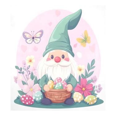 Imagem de Qilmy Capa de ímã de máquina de lavar louça de gnomo fofo de Páscoa 58 x 66 cm capas decorativas de geladeira para porta frontal adesivo de folha magnética para máquina de lavar louça painel de
