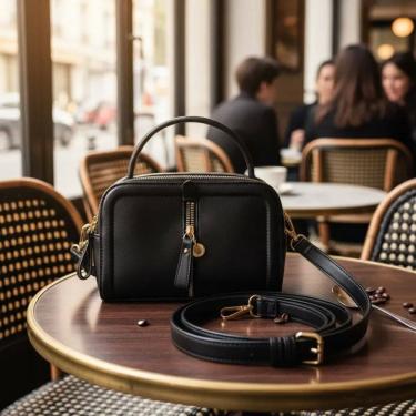 Imagem de Bolsa feminina baú pequena Pavão de Ouro