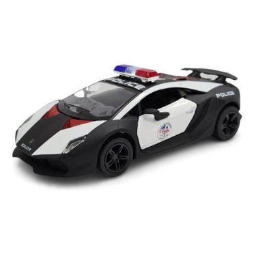 Imagem de Miniatura Lamborghini Sesto Elemento Policia Pretometal 1:38 - Kinsmar
