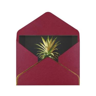 Imagem de SKKNT Cartões de felicitações com impressão de pintura de abacaxi para todas as ocasiões, convites de festa de aniversário de casamento, 12,7 x 15,2 cm