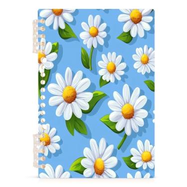 Imagem de CEBUGI White Daisies Notebook 1 Pack Detachable Spiral Notebook A5 College Ruled Paper with 60 Sheets Binding Note Book for Office School Journal 8.3 x 5.7in