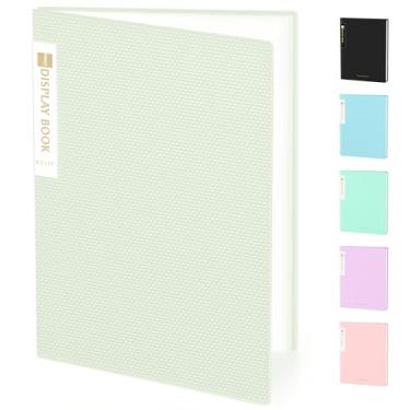 Imagem de Sooez Fichário de 18 bolsos com mangas de plástico 21 x 28 cm, pasta de portfólio de arte resistente com protetores de folha transparentes, tela de 36 páginas, livro de apresentação para obras de arte