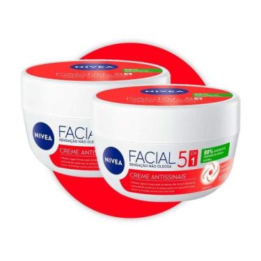Imagem de Creme Facial Nivea Antissinais com Vitamina E 100g, Sem Fragrância, 10