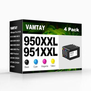 Imagem de Pacote de substituição de cartuchos de tinta 950XXL 951XXL para HP 950 951 XXL HP950 HP951 XXL para OfficeJet Pro 8100 8110 8600 8610 8615 8616 8620 8625 8630 8640 86640 0 251 DW 276DW 271DW 274DW