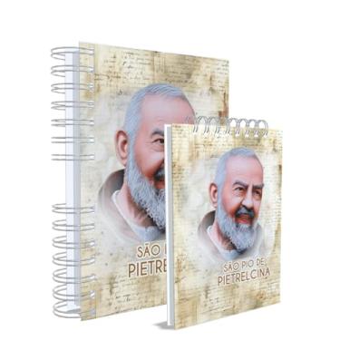 Imagem de Agenda Católica 2026 + Bloco de Anotações, Padre Pio, Dourado, Capa 4