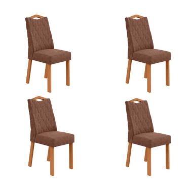 Imagem de Conjunto com 4 Cadeiras Vênus Revestimento Sintético Avelã e Amêndoa