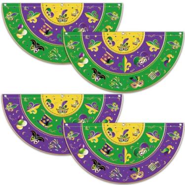 Imagem de Bandeiras de carnaval para carnaval externo decoração de baile de máscaras de Nova Orleans decorações de carnaval para festa em casa