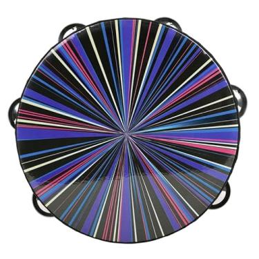 Imagem de Tambor portátil Radiant Pandeiro: Tambor de mão reflexivo de duas fileiras de 20,32 cm para igreja, KTV, festa,