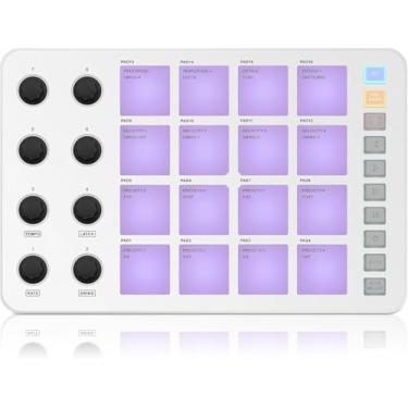 Imagem de M-VAVE SMC-PAD VEDO Controlador MIDI, 16 Almofadas Sensíveis à Velocidade RGB, 8 Botões Atribuíveis, Conexão USB-C Bateria Recarregável sem fio suporta maioria das conexões PC telefone celular CUVAVE