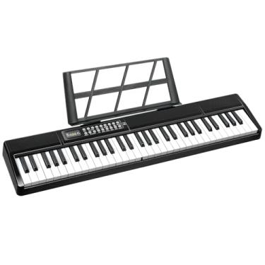 Imagem de VEIYOUMO 61 teclas teclado piano dois modos de energia para crianças iniciantes com modo de ensino, MIDI/Bluetooth, 200 tons/ritmos, 80 demonstrações, preenchimento, velocidade, sustentação, vibrato