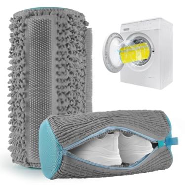 Imagem de 2 peças de saco de máquina de lavar sapatos, sacos de limpeza profunda reutilizáveis, bolsa de sapatos de lavanderia para lavadora e secadora, inclui 2 sacos de armazenamento de poeira para sapatos
