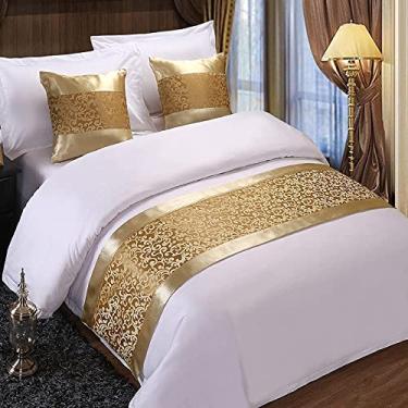 Imagem de HSTANGKY Cachecol para cama de hotel, qualidade, moderno, decoração de cama, fácil de cuidar, lavável, colchas, proteção, quarto, sem desbotamento, toalha de cama para solteiro, Queen King, tamanho
