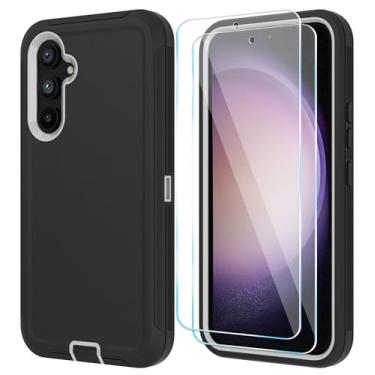 Imagem de ONOLA Capa de celular para Samsung Galaxy S23 Plus com protetor de tela HD, resistente, à prova de choque e à prova de quedas, capa para celular Galaxy S23 Plus de 6,6 polegadas, cinza preto