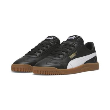 Imagem de PUMA Tênis unissex infantil Club 5v5, branco, preto, cinza, tamanho 4, Puma Preto-puma branco-puma dourado, 18