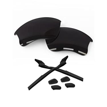 Imagem de Forobb Lentes de reposição polarizadas e kits de borracha para óculos de sol Oakley Half Jacket 2.0 XL, Preto de carbono - policarbonato polarizado, Tamanho �nico