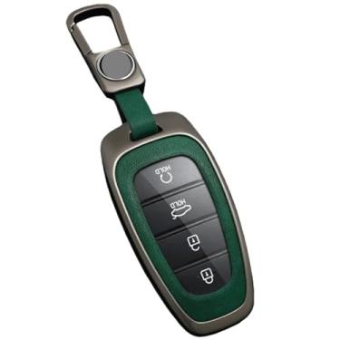 Imagem de Capa para chave de carro compatível com Hyundai Tucson 2021 / Solaris / Sonata Hybrid / NEXO / NX4 / Santafe Dn8 2020 Suporte de acessórios automotivos(Green A)