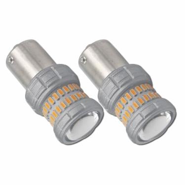 Imagem de Eluseastar Lâmpadas LED S25 BAY15D Âmbar Embutido com Chip 48LED-SMD4014 Extremamente Brilhante para Luz de Direção do Carro, Pacote com 2