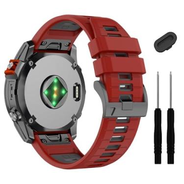 Imagem de HEPUP Pulseira de relógio Fenix 7X 6X Pro 5X Plus de 26 mm, pulseira de silicone macio, para Garmin Enduro 2/Descent MK2i /MK3i 51 mm/Tactix 7Pro/Epix Pro de 51 mm, One Size, Ágata