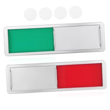 Imagem de KALLORY 2 placas magnéticas de privacidade, indicadores deslizantes vermelhos e verdes para escritório, salas de conferências, reuniões, negócios, placa de porta fácil instalação, uso versátil