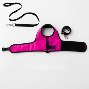 Imagem de Peitoral Anti Puxão para Cães com Guia 1,5m | Peitoral Ajustável Confortável(Preto + Guia,XG)