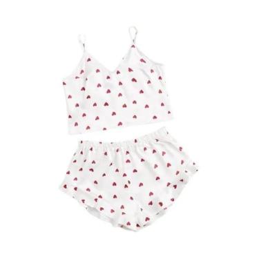 Imagem de Conjunto De Pijamas Sexy De Renda E Seda Para Mulheres, Sem Mangas, Es