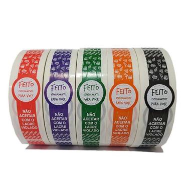 Imagem de 1 Rolo - Etiqueta Lacre Delivery Alimento Lanche (iFood, Pizza, 99food