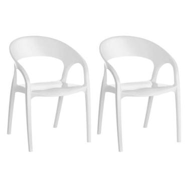Imagem de Conjunto com 2 Cadeiras de Plástico Glass Branco - UZ Utilidades